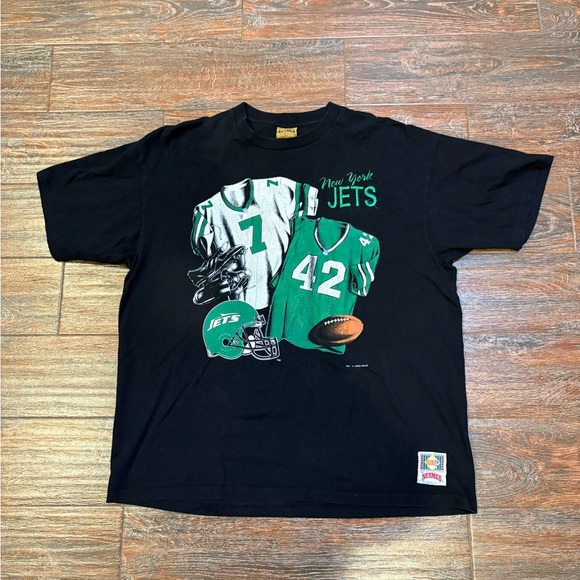 Vintage New York Jets Nutmeg Black 1993 Football TShirt, Size Large Men’s NFL - Picture 1 of 8